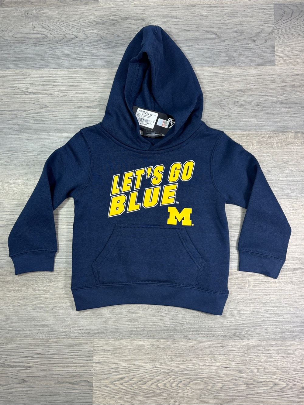 Michigan University Kids Navy Let's Go Blue Hooded Sweatshirt - size 4 NEW